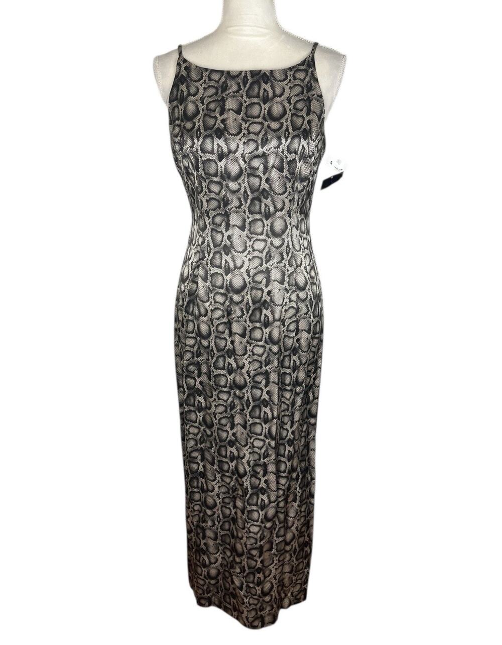 Vintage All That Jazz Vampy Snakeskin Midi Dress Y2K Indie Feminine Size 7/8 NWT